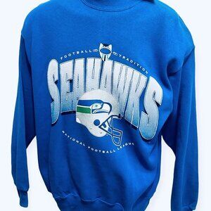 Vintage 90s Seattle Seahawks Football Crewneck Sweatshirt NFL Game Day Shirt tee